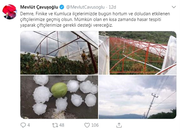 Antalya’da Fırtına ve Dolu Tarım Alanlarını Vurdu (3)