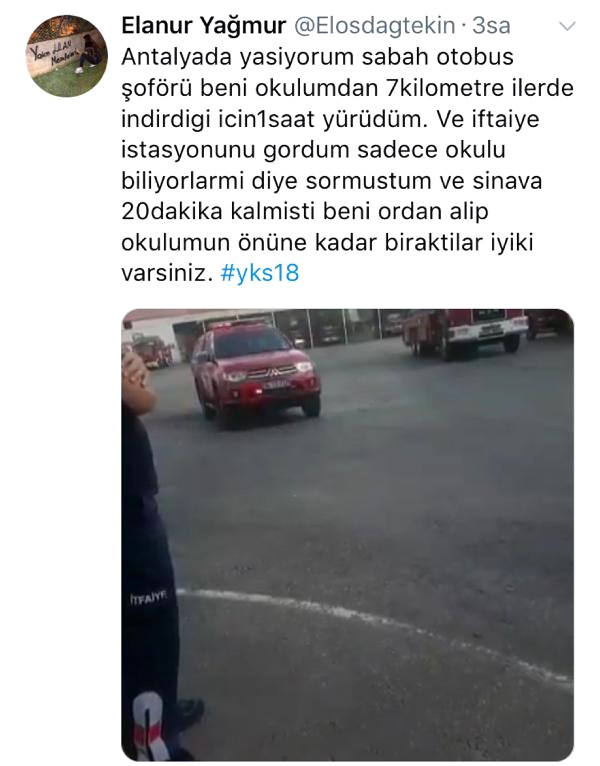 Sınava Geç Kalınca Yardımına İtfaiye Ekibi Yetişti