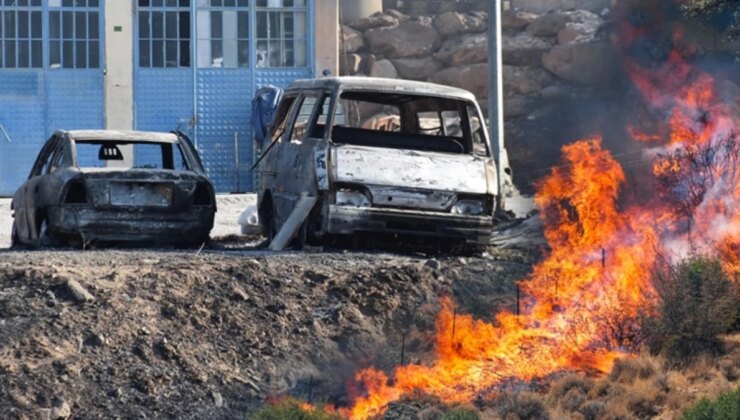 4 gündür yanan Karşıyaka havadan görüntülendi! Görünüm yürek yakıyor