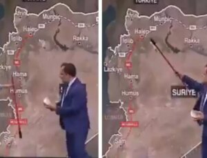 Canlı yayında enteresan anlar! Vileda sopası kullandı